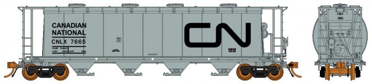 Rapido - NSC 3800 cu. ft. Cylindrical Hopper - CN Grey (Black) CNLX #7684 - In Stock