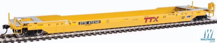 Walthers Proto - Gunderson Rebuilt 53' Well Car - DTTX #470140 (TTX Yellow) - In Stock