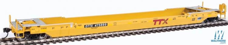 Walthers Proto - Gunderson Rebuilt 53' Well Car - DTTX #475899 (TTX Yellow) - In Stock