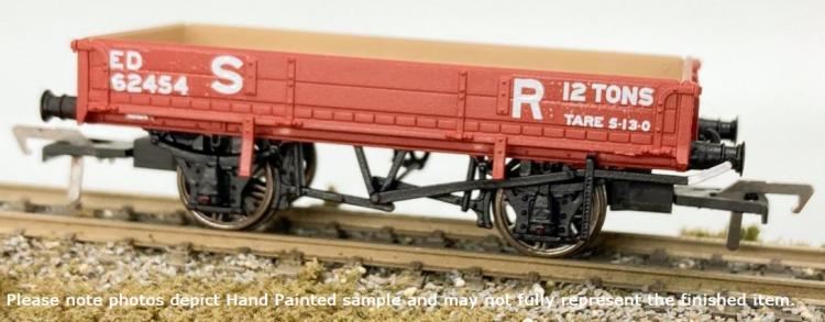 SR (ex-SECR) D1744 2 Plank Ballast Wagon #62454 (Engineers Red - Large SR) - Pre Order