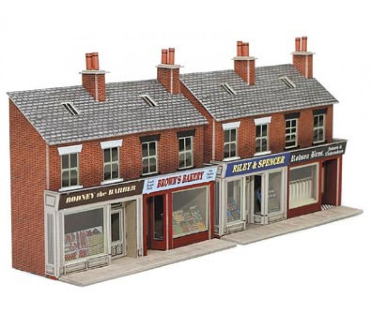 Low Relief Terraced Shop Fronts - Red Brick