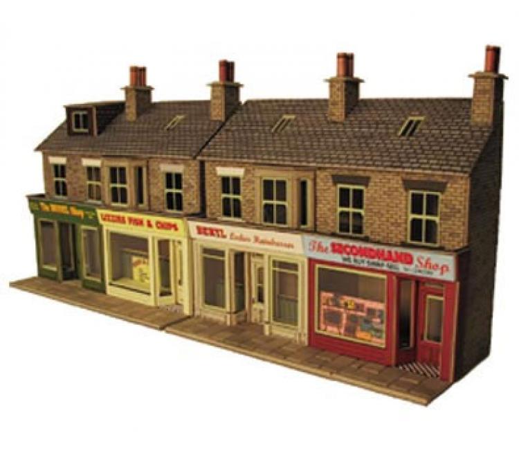 Low Relief Terraced Shop Fronts - Stone