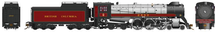 Rapido - BC Rail H1e Royal Hudson 4-6-4 #2860 (Oil Tender) - Sold Out