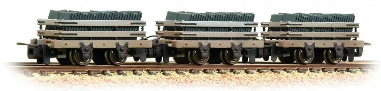 Bachmann - 4 Wheel Slate Wagon (Pack of 3) (Grey) Weathered with slate load
