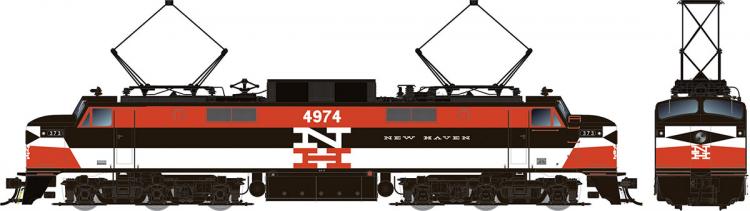 Rapido - New Haven EP-5 'Jet' - PC #4974 (Penn Central Patch - With Vents) - Pre Order