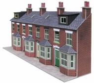 PO220 : Low Relief Terraced House Fronts - Red Brick