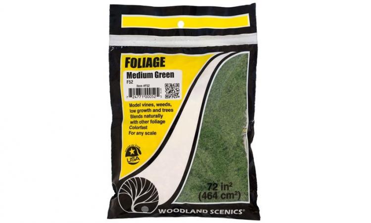 Woodland Scenics - Foliage Medium Green - 72 in2 (464 cm2) - In Stock