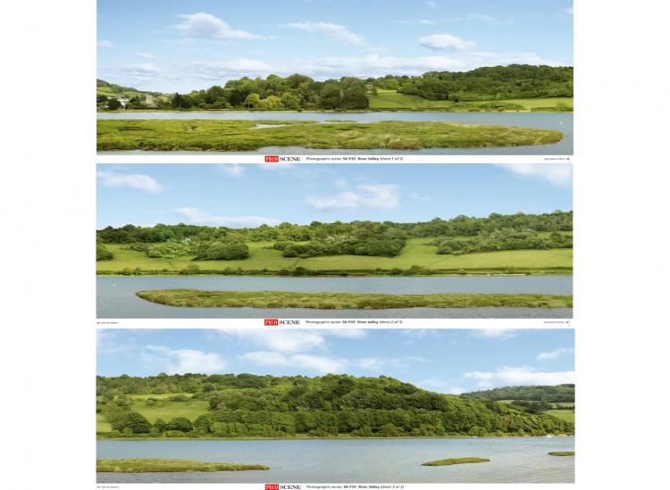 Peco - Photographic Backscene - River Valley - In Stock