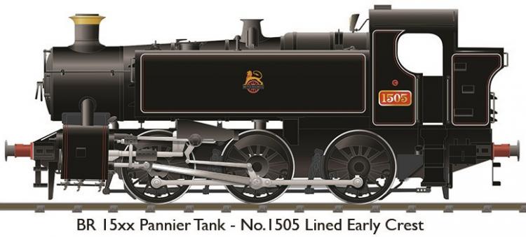 BR 15xx 0-6-0PT #1505 (Lined Black - Early Crest) - Pre Order