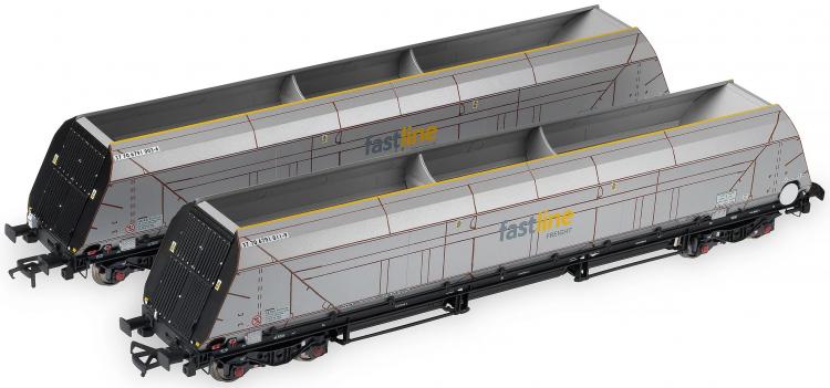 HYA Bogie Hopper Wagon - Fastline Freight - Twin Pack 1 - In Stock