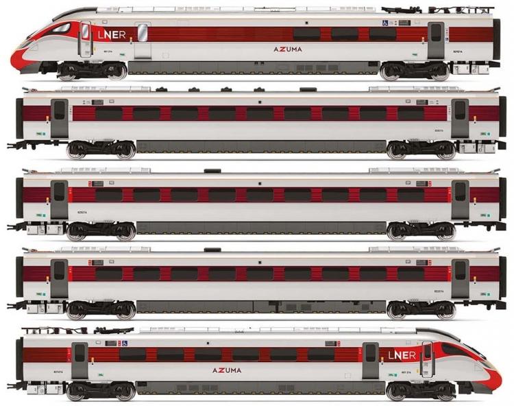 Class 801/2 Azuma #801 214 (LNER - White & Red) 5-Car Train Pack - Pre Order