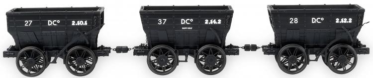 4T 'Black Waggons' Chaldron Wagons - Seaham Harbour 3-Pack (Black) - Pre Order