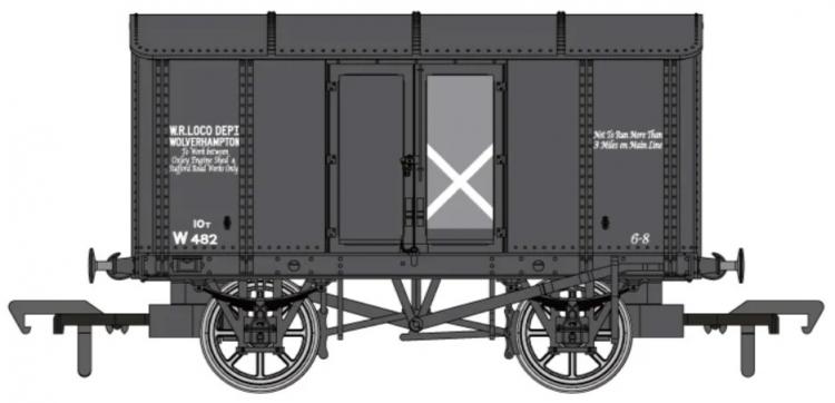 BR (ex-GWR) Iron Mink Dia.V6 #W482 'WR Loco Dept - Wolverhampton' (Grey) - In Stock