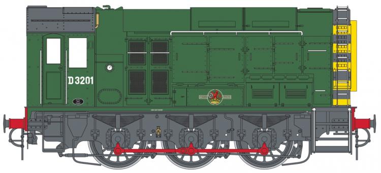 Class 08 #D3201 (BR Green - Late Crest - Wasp Stripes) DCC Sound - Pre Order