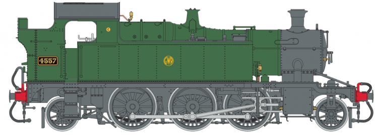 GWR 45xx Small Prairie 2-6-2T #4557 (Green - Shirt Button Crest) - Contact Us for Availability