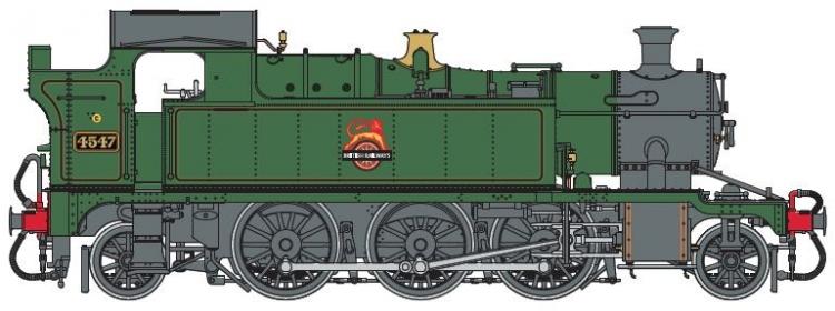 BR 45xx Small Prairie 2-6-2T #4547 (Lined Green - Early Crest) - Contact Us for Availability