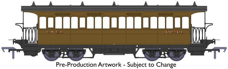 LNER (ex-GER) W&U Dia.602 Third Class Bogie Tramcar #60461 (Brown) - Pre Order