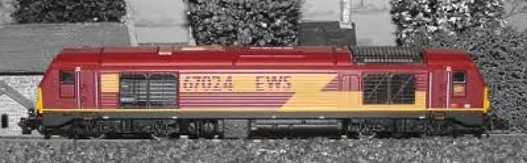 CLASS  67  No. 67024  in EWS  Maroon livery