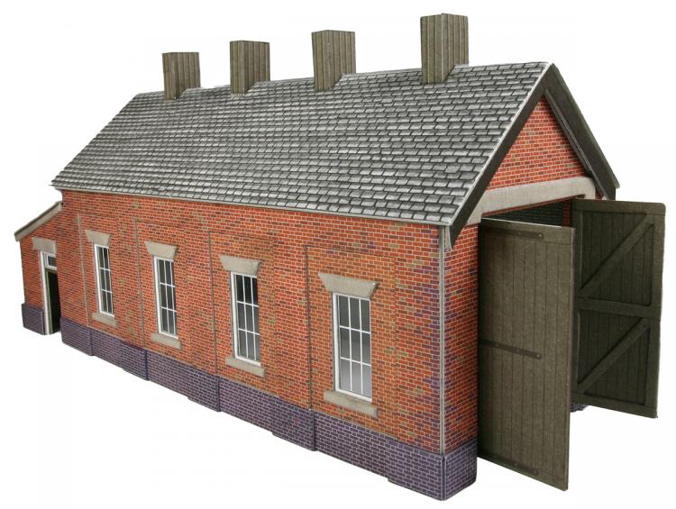 Single Track Engine Shed - Red Brick - In Stock
