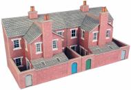 PO276 : Low Relief Terraced House Backs - Red Brick - In Stock